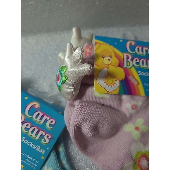 Care Bears Kids Socks Lot – 2 Pairs Size 9-11  3D Plush Bear Heads  Cute NWT - Picture 3 of 4
